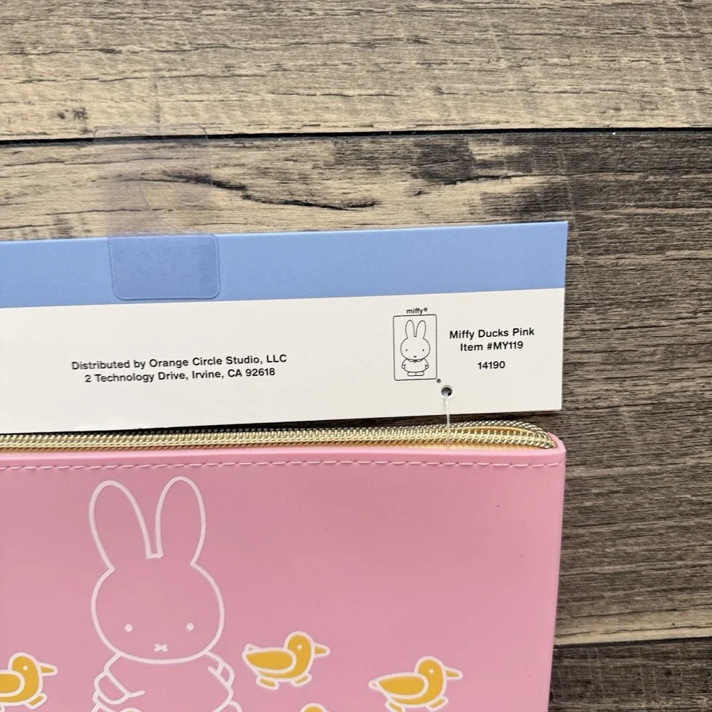 MIFFY‎ Bunny w/ Ducks Pastel Pink Silicone Pencil Pouch 8.75